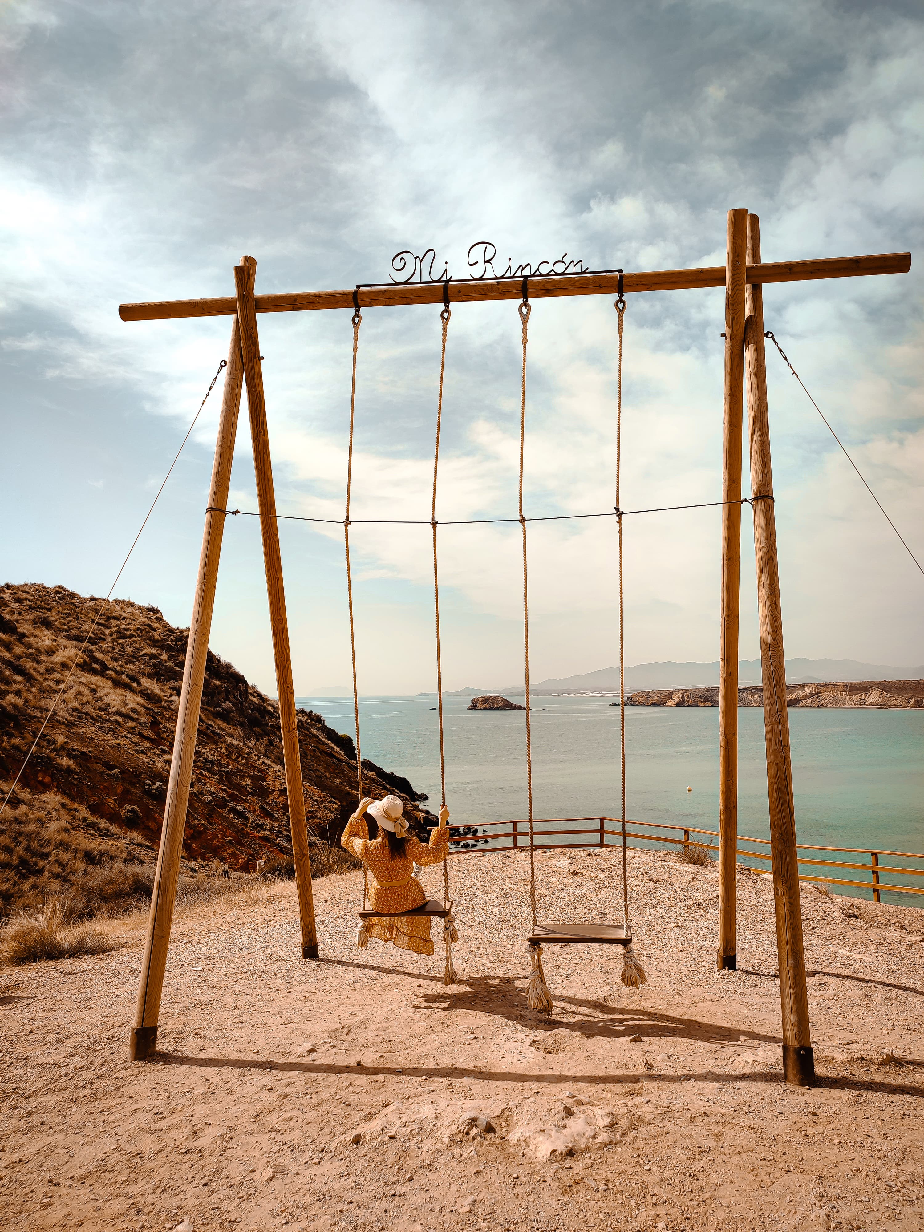 Hidden gem photogenic swing overlooking the Spanish coast
