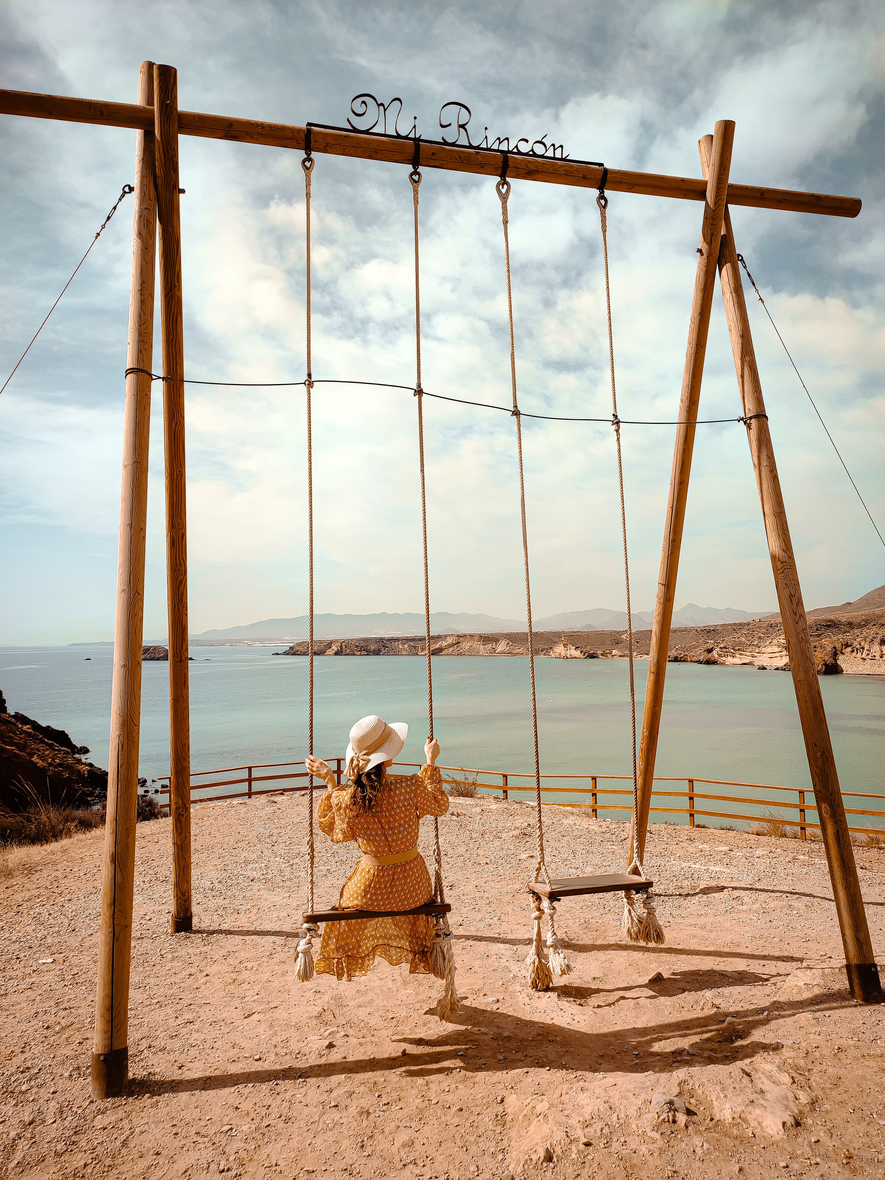 Hidden gem photogenic swing overlooking the Spanish coast