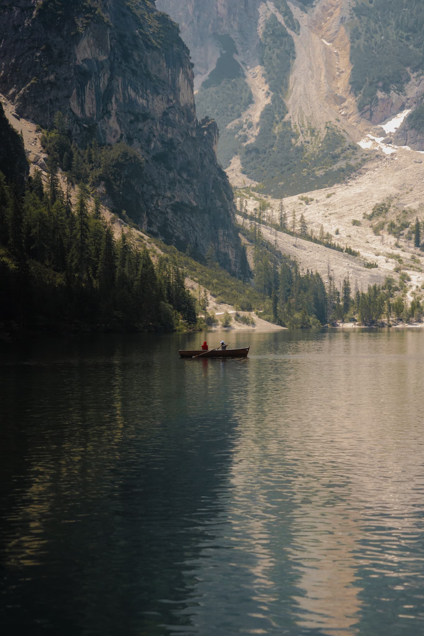 Lago di Braies, famous lake in the Dolomites