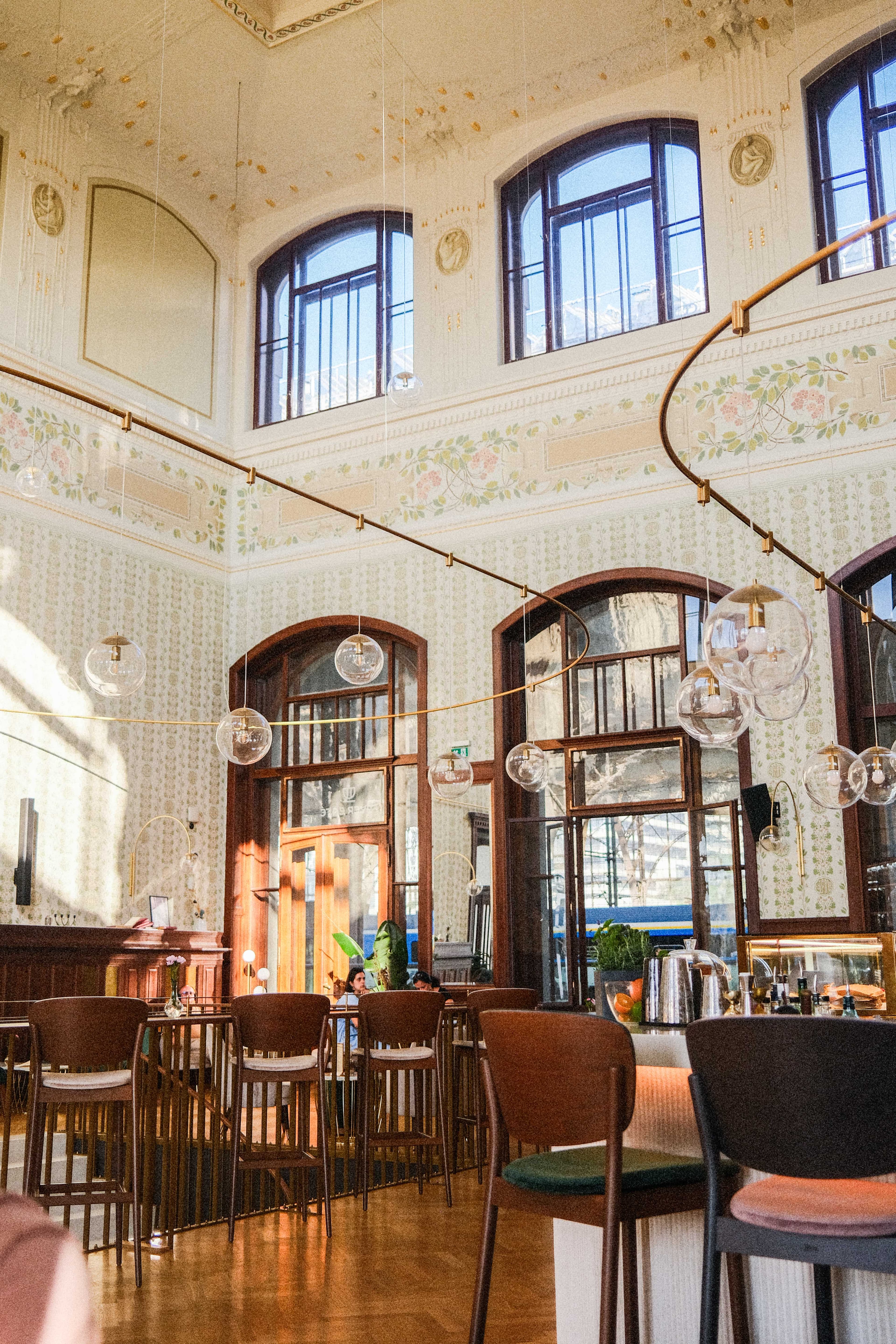 A drink at the historic Foyer Café in Prague’s Main Station