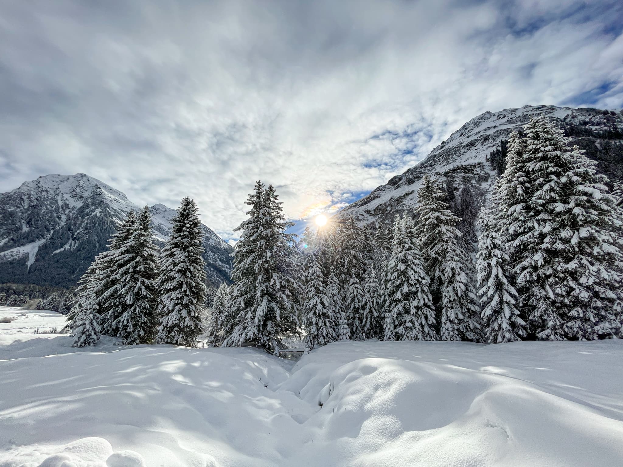 In de vallei van Klosters, Zwitserland